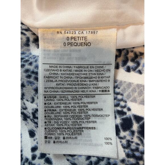 Banana Republic Mini Geometric Overlay Sleeveless Dress Blue White size 0 Petite - Picture 7 of 10